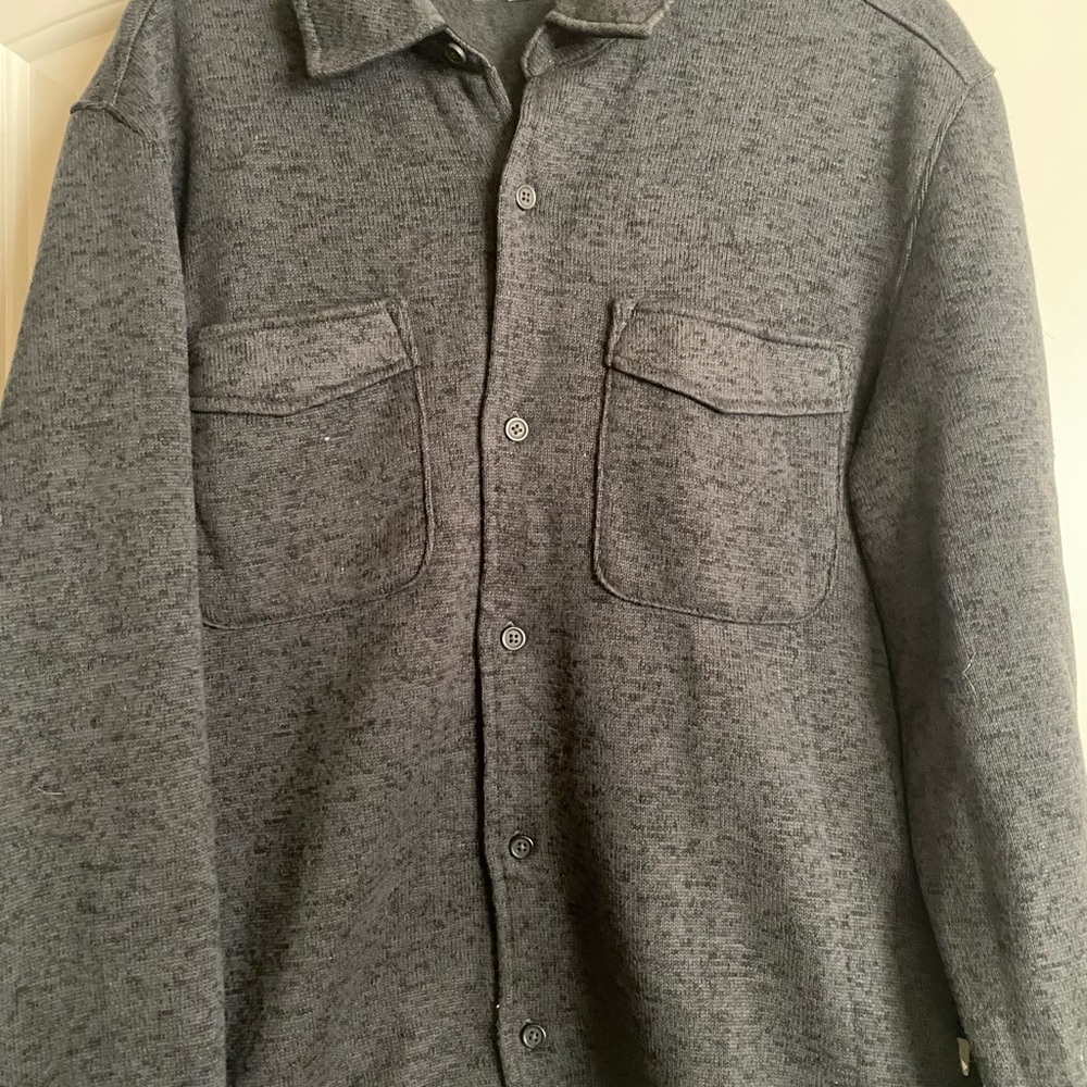 Men's Gray Button up  Sweater Jacket by Free Assembly, EUC